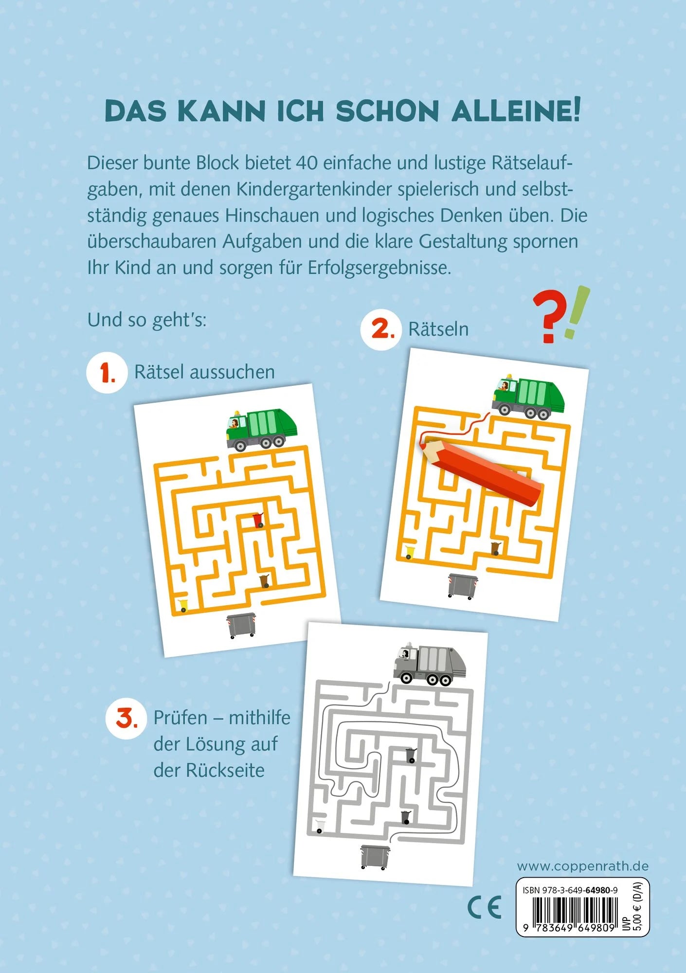 Mein kunterbunter Kindergartenblock Fahrzeuge von Coppenrath, erhältlich bei Bärechind