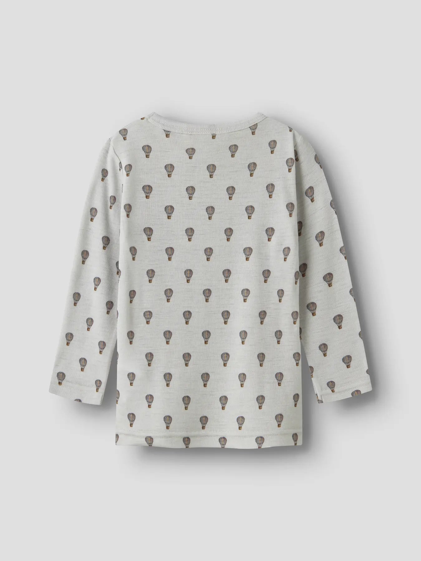 Langarmshirt aus feiner Merinowolle mit Allover-Print, Rückansicht