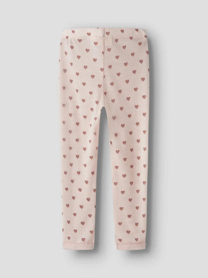 Legging mit Herzchenprint in Morganite, Ganzansicht