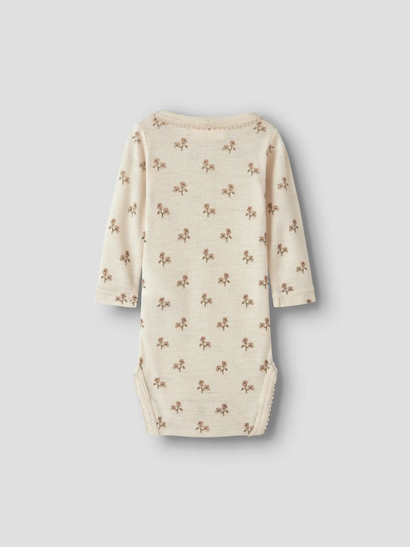 Langarmbody mit Blumenprint in Turtledove, Ganzansicht