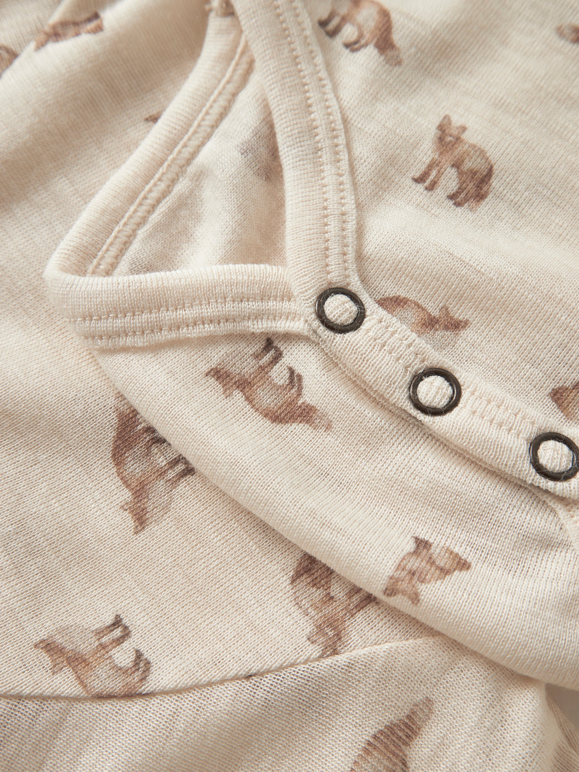 Bärechind Lil'Atelier Merino/Modal Langarmbody, Detailansicht der Druckknöpfe