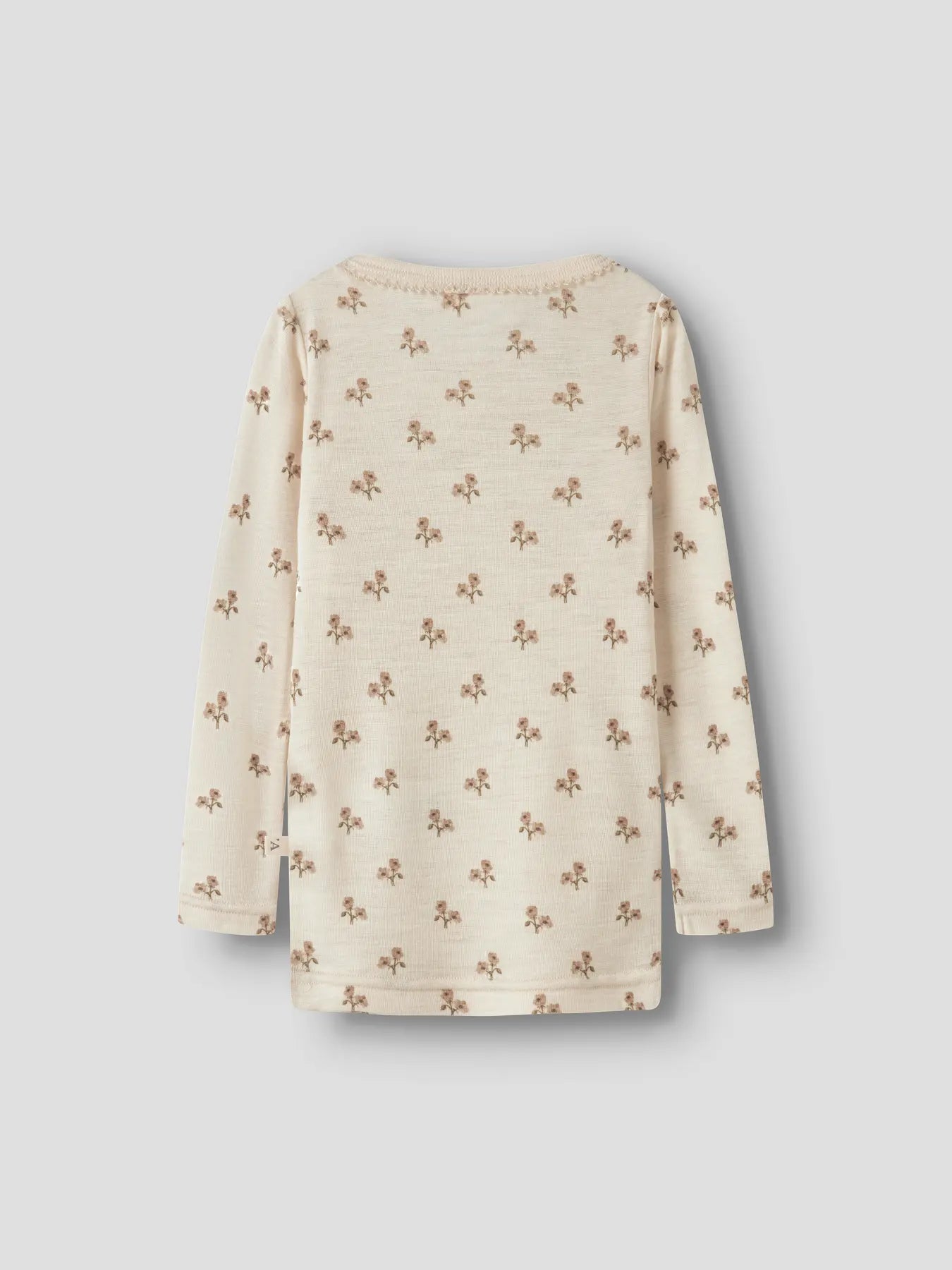 Langarmshirt mit Blumenprint in Turtledove, Ganzansicht