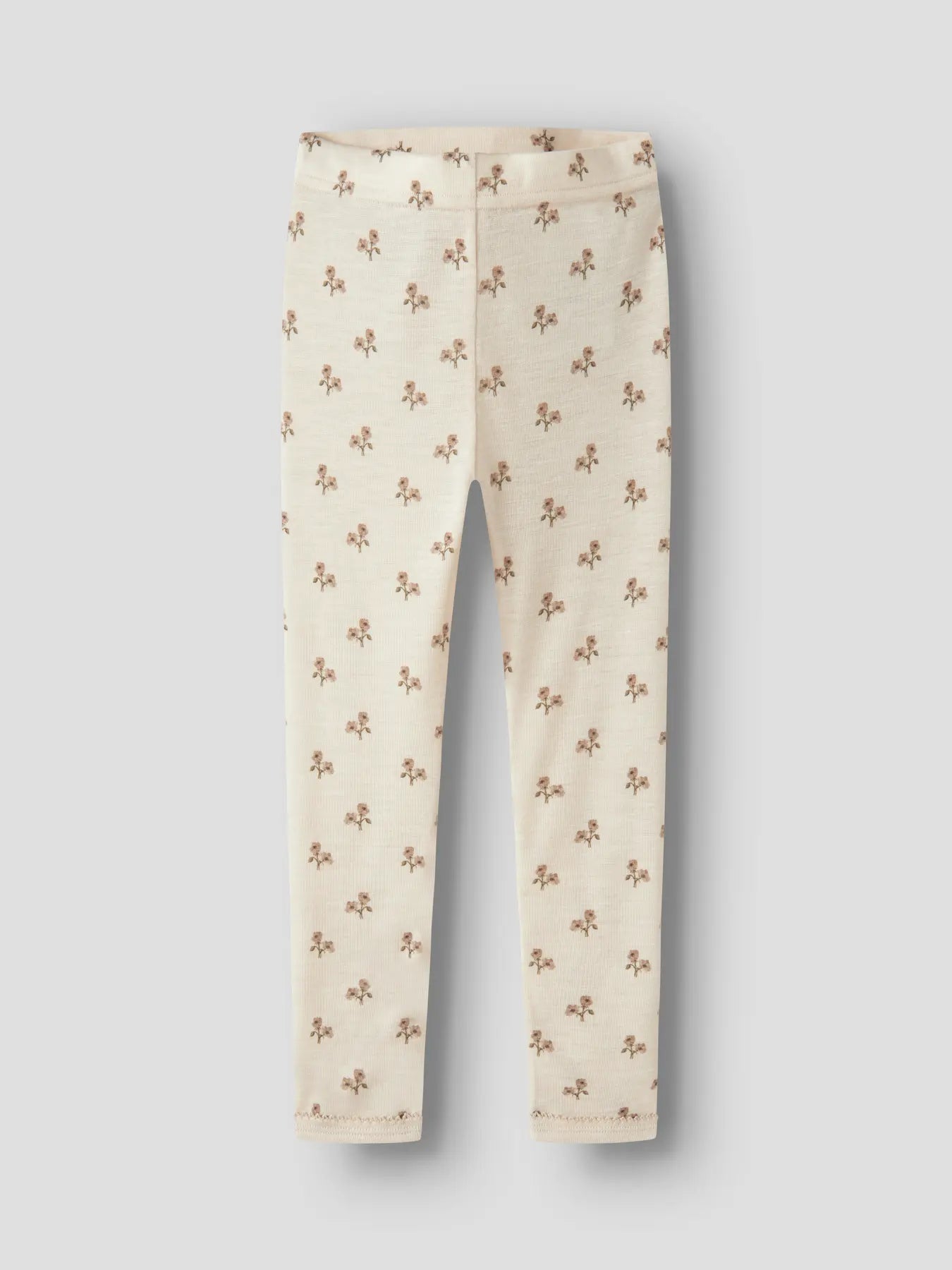 Merino/Modal Legging mit Blumenprint in Turtledove, Vorderansicht