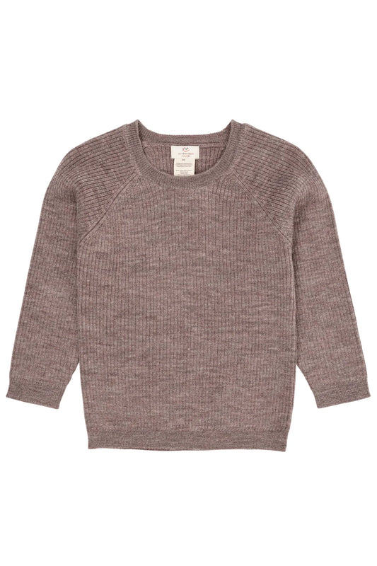 Natur melierte Merino Rib Strickpullover mit langen Ärmeln von Copenhagen Colors, Vorderseite, erhältlich im Bärechind in Winterthur, Zürich Schweiz