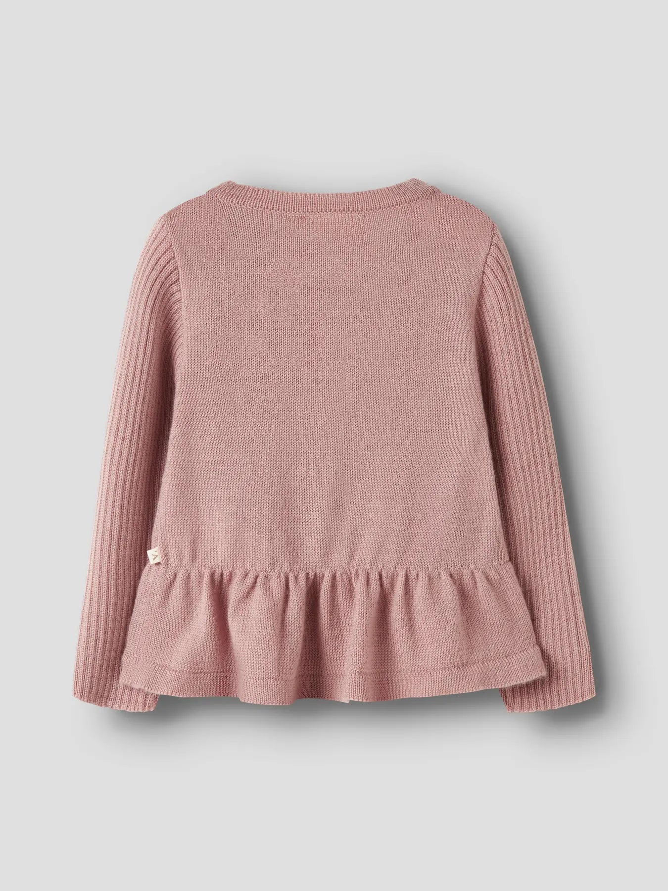 Strickjacke mit Grandad-Kragen und Knopfleiste, Rückansicht