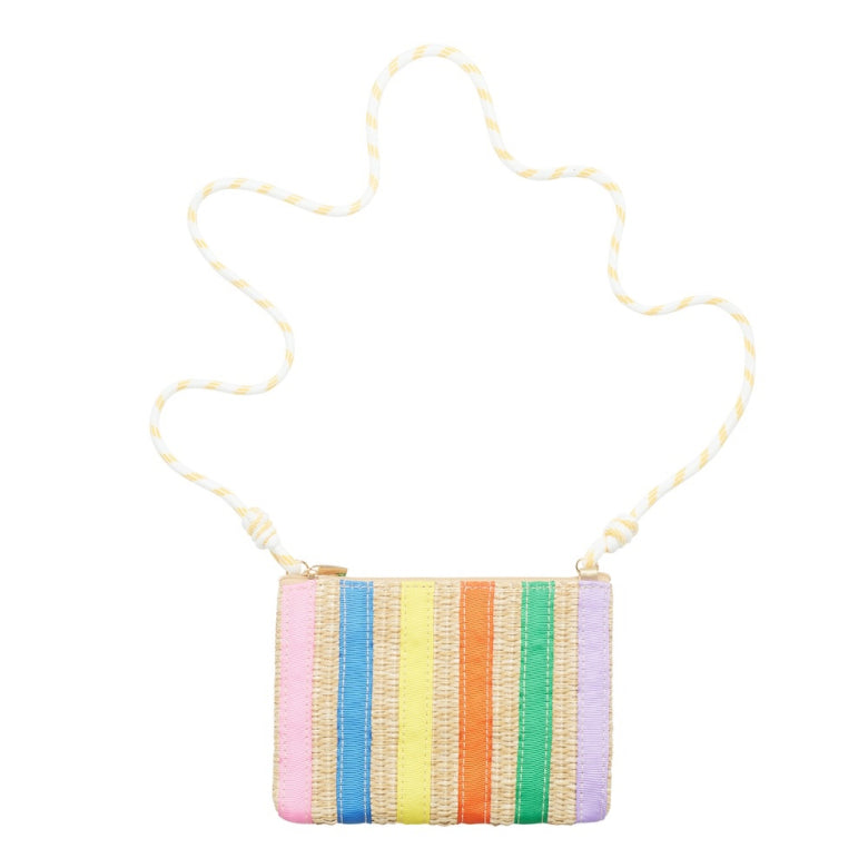 Mimi & Lula Kinder Tasche in Bast-Optik mit Regenbogenstreifen, Bärechind Winterthur Zürich Schweiz.