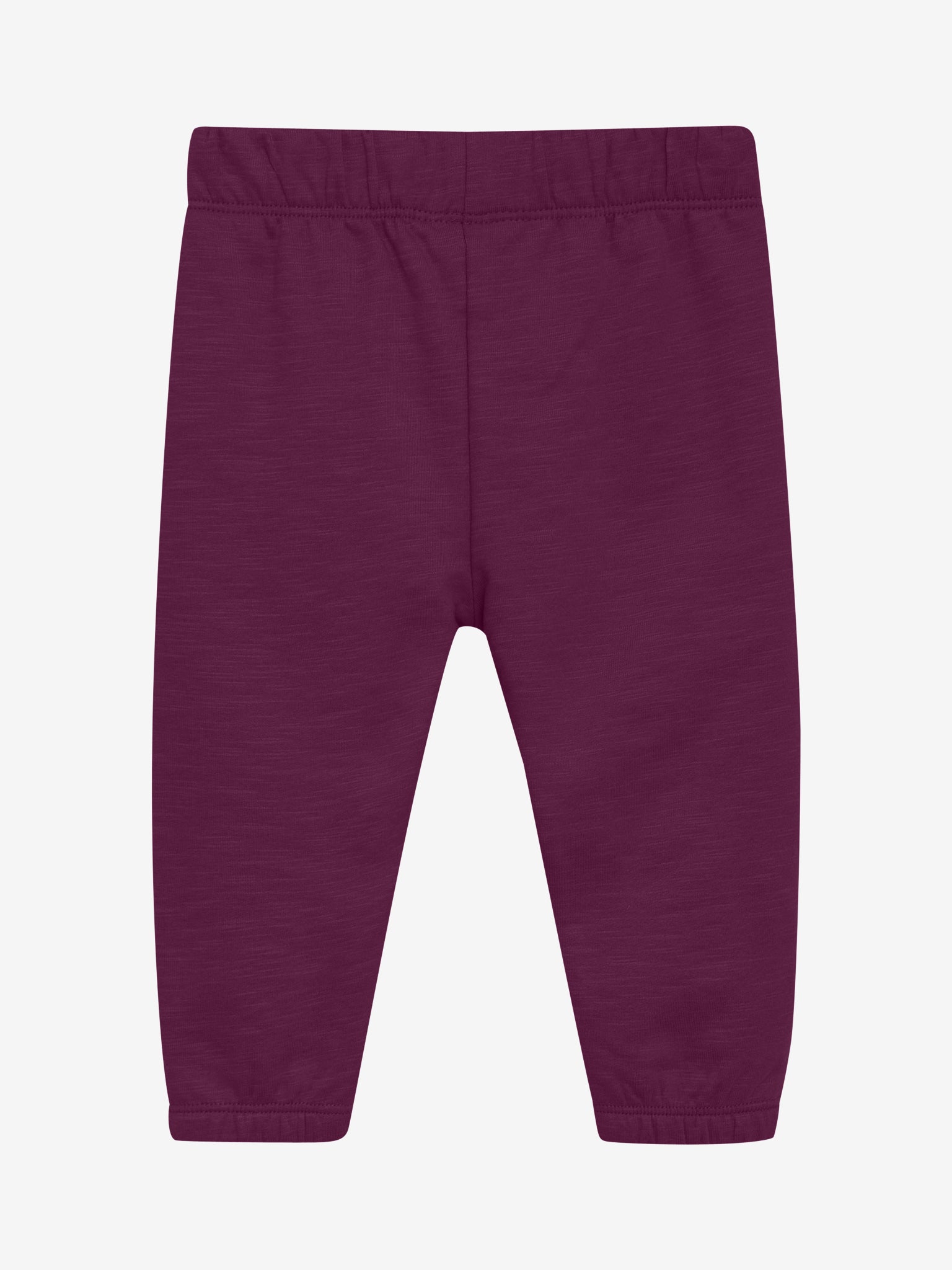 Rückansicht der himbeerfarbenen Baby Sweatpants aus Bio-Baumwolle