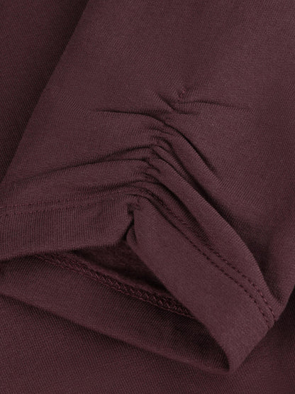 Minymo Bio Sweatleggings in Huckleberry, Detailansicht Stoff
