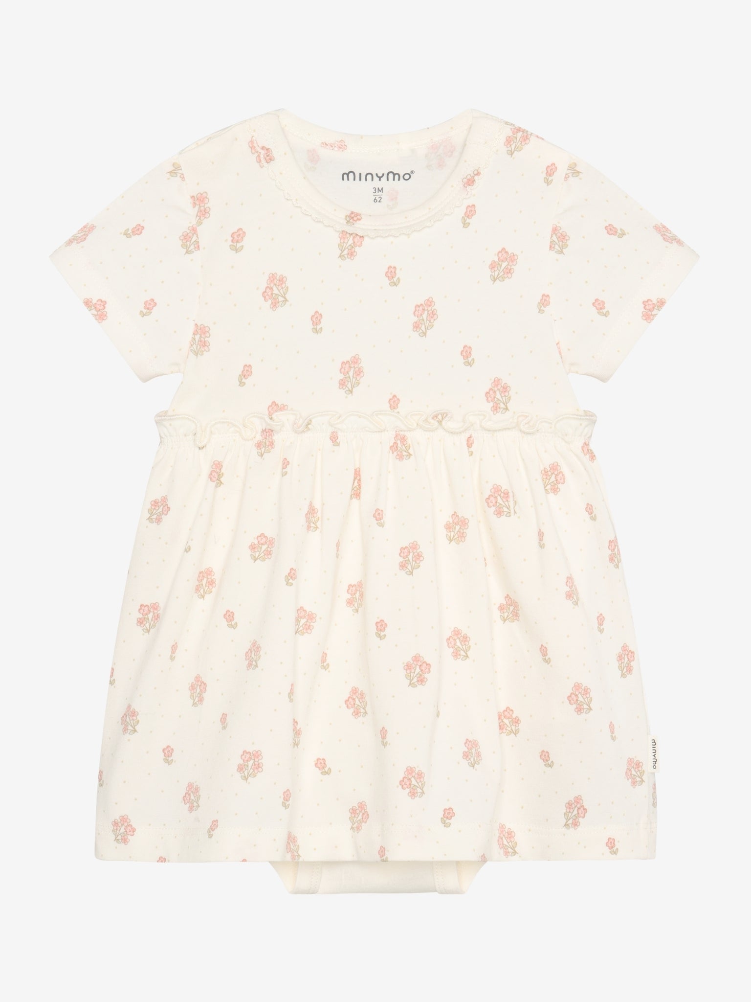 Minymo Body Kleid aus Bio Baumwolle mit Blumenprint in Weiss im Bärechind Kinderladen Winterthur Zürich Schweiz