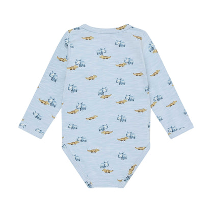 Langarm Babybody von Minymo mit Krokodil-Motiv, Bärechind Winterthur Zürich Schweiz