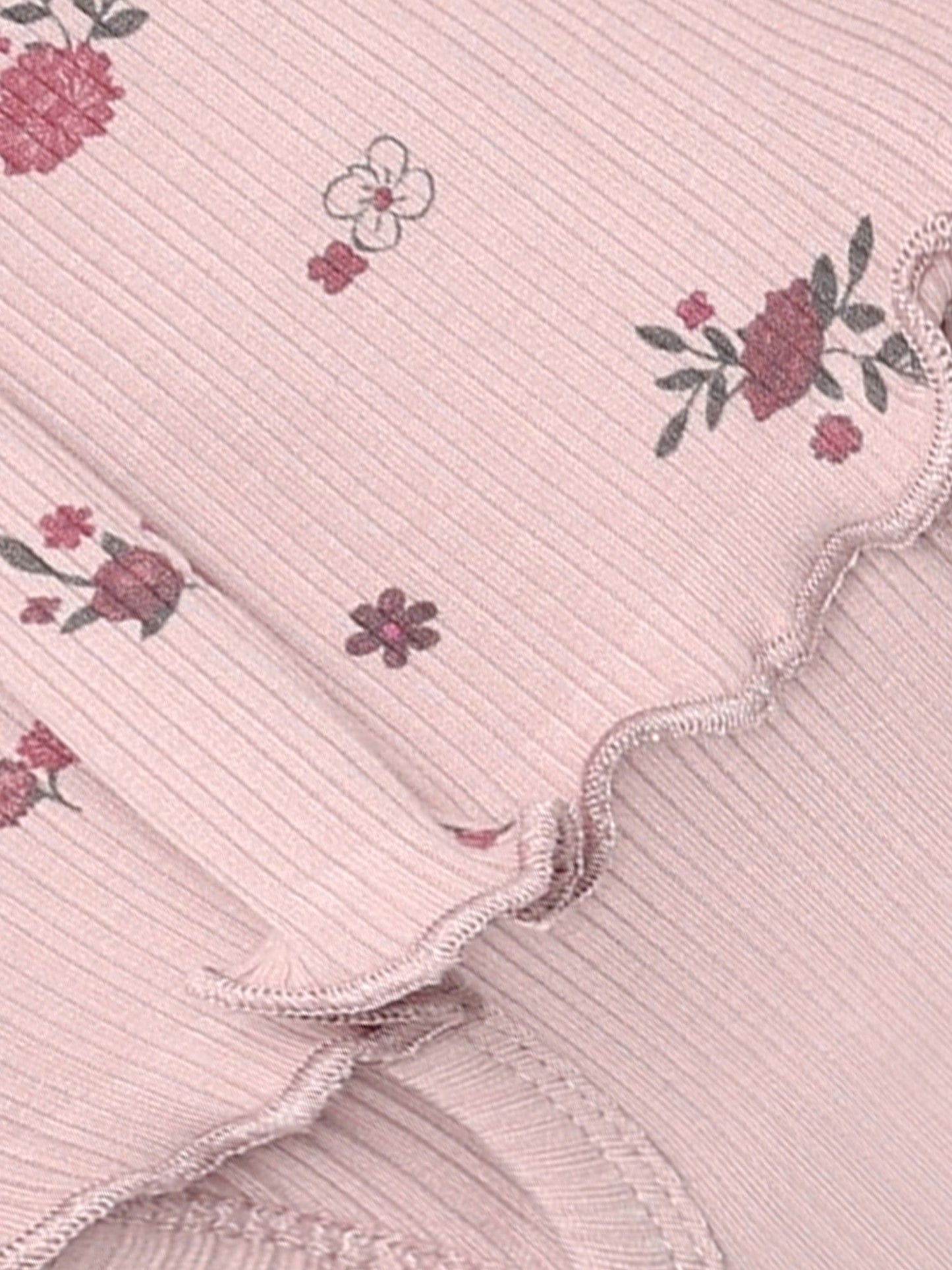 Minymo Bodykleid in Fawn, Detailansicht Blumenprint