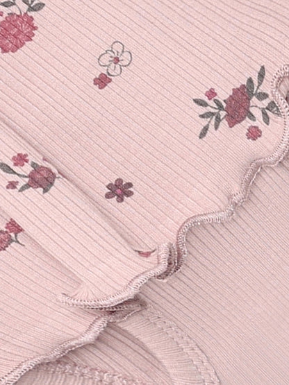 Minymo Bodykleid in Fawn, Detailansicht Blumenprint