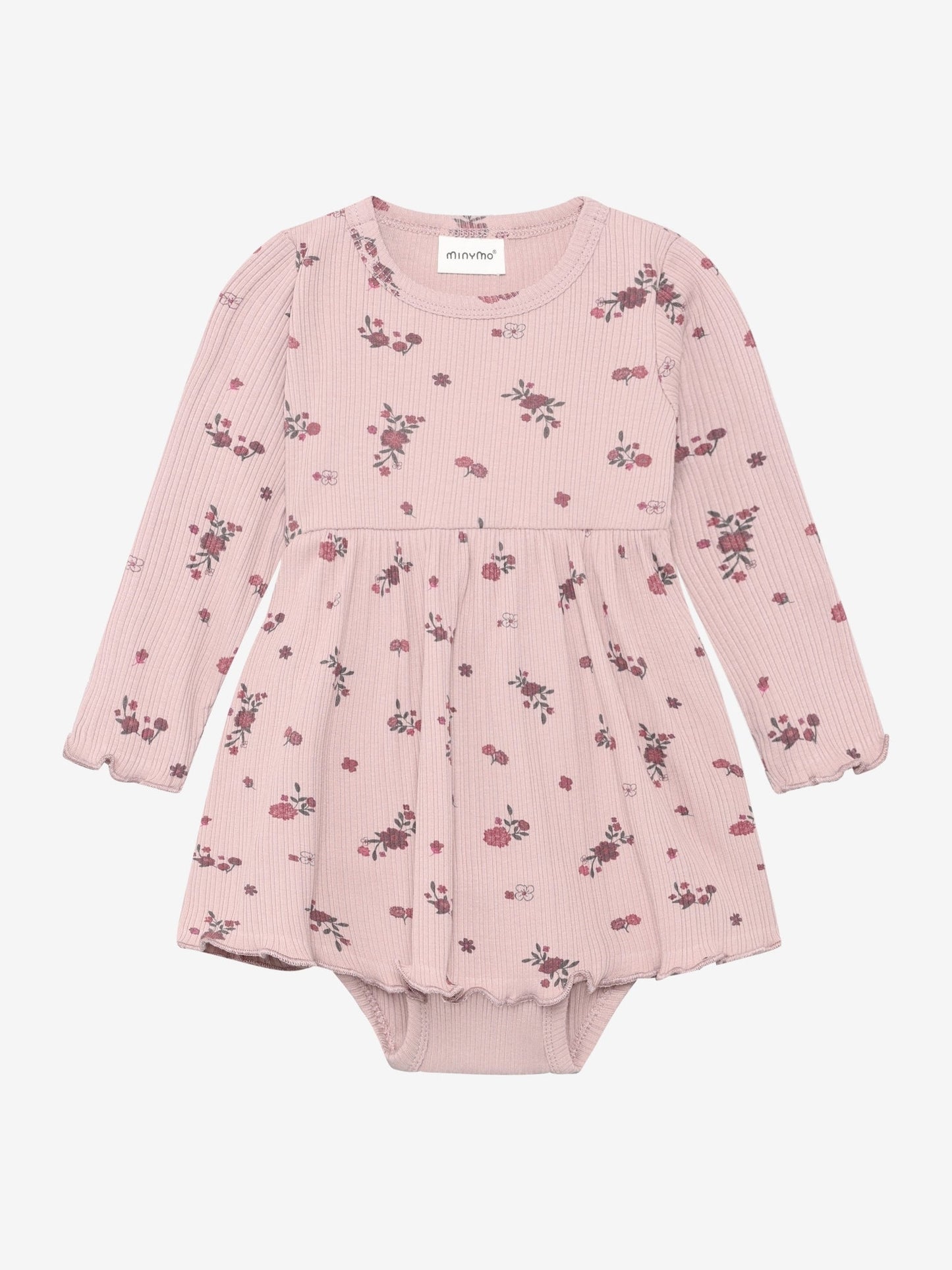 Minymo Bodykleid in Fawn mit Blumenprint, Frontansicht