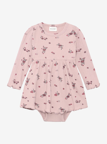 Minymo Bodykleid in Fawn mit Blumenprint, Frontansicht