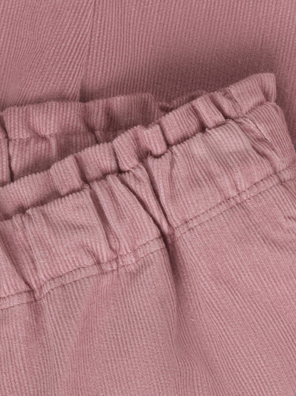 Minymo Cordhose gefüttert in Nostalgia Rose, Detailansicht elastischer Bund