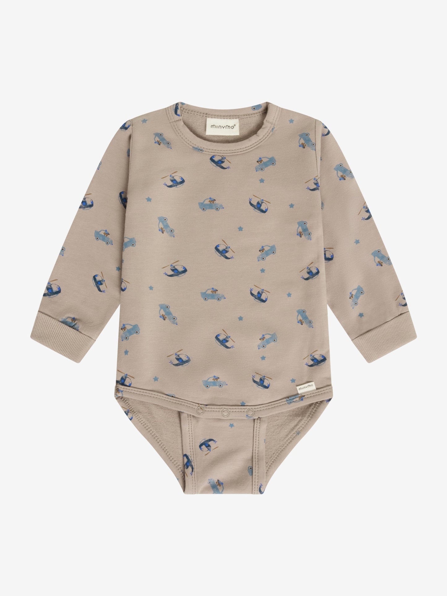 Minymo Body in Fungi mit Autos und Helikopter Print, Frontansicht