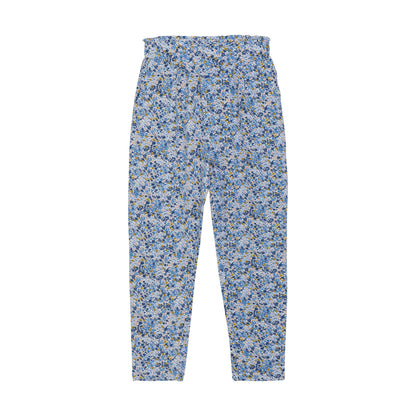 Minymo Hose True Blue mit floralem Muster und elastischem Bund. Perfekt für Kinder in Winterthur, Zürich, Schweiz.