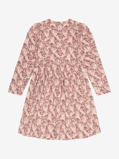 Minymo Langarmkleid in Cameo Rose, Rückansicht