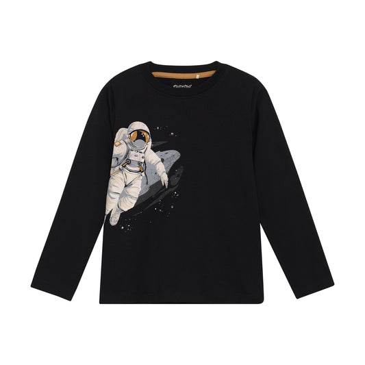 MINYMO Langarmshirt aus Baumwolle mit Astronauten-Motiv, erhältlich bei Bärechind in Winterthur, Zürich Schweiz.