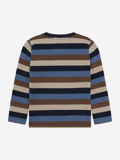 Minymo Langarmshirt gestreift Dark Sapphire Rückansicht