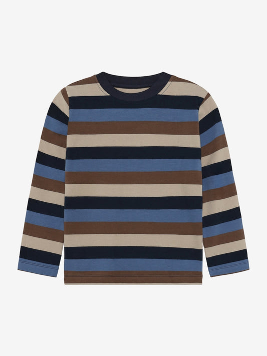 Minymo Langarmshirt gestreift Dark Sapphire Vorderansicht
