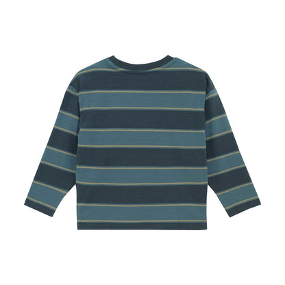 Minymo Langarmshirt gestreift Midnight Navy Rückansicht