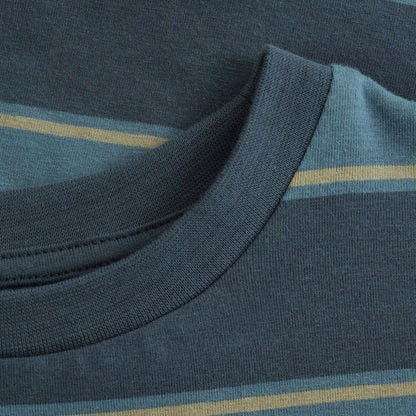 Minymo Langarmshirt Midnight Navy Nahaufnahme Streifen und Ausschnitt
