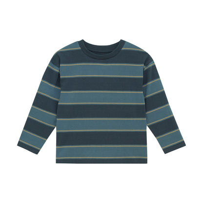 Minymo Langarmshirt gestreift Midnight Navy Vorderansicht