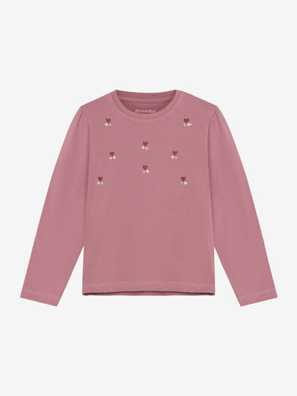 Minymo Langarmshirt in Nostalgia Rose, Frontansicht