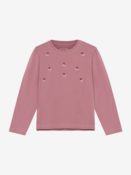 Minymo Langarmshirt in Nostalgia Rose, Frontansicht