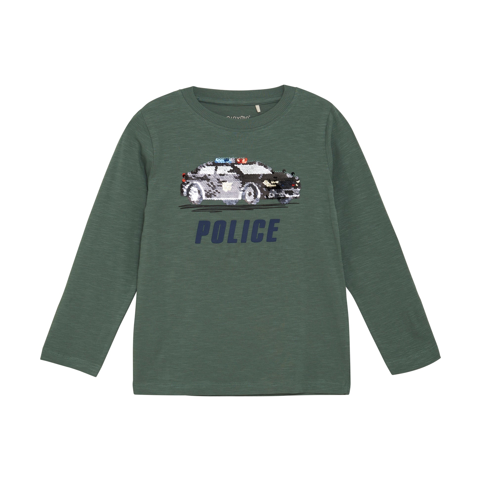 MINYMO Langarmshirt mit Polizei-Wende-Pailletten aus Baumwolle, erhältlich bei Bärechind in Winterthur, Zürich Schweiz.