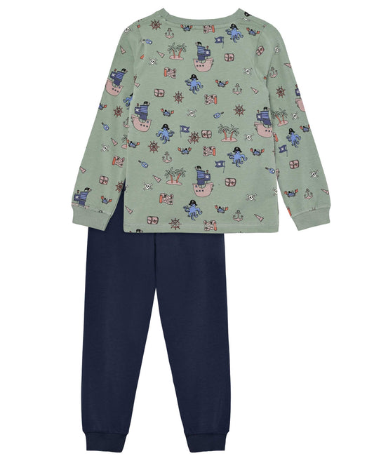 MINYMO Pyjama Set aus Bio Baumwolle mit Seeräuber Print grün bei Bärechind Winterthur Schweiz