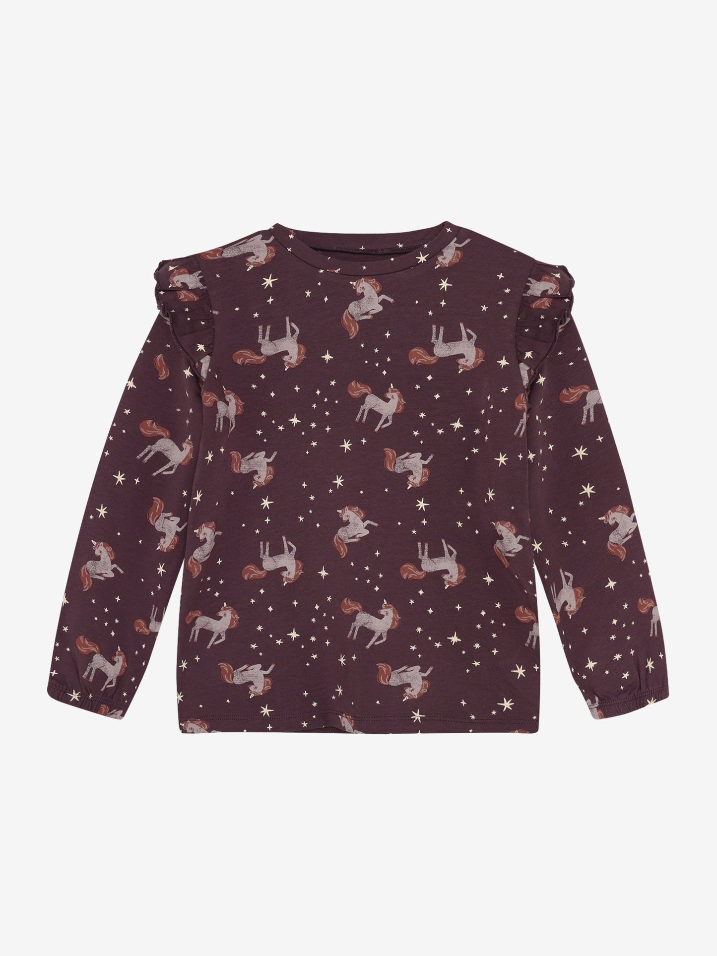 Minymo Langarmshirt des Pyjama Sets in Huckleberry, Rückansicht