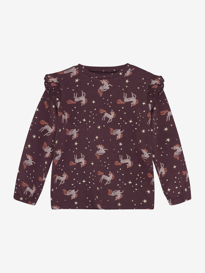 Minymo Langarmshirt des Pyjama Sets in Huckleberry, Rückansicht
