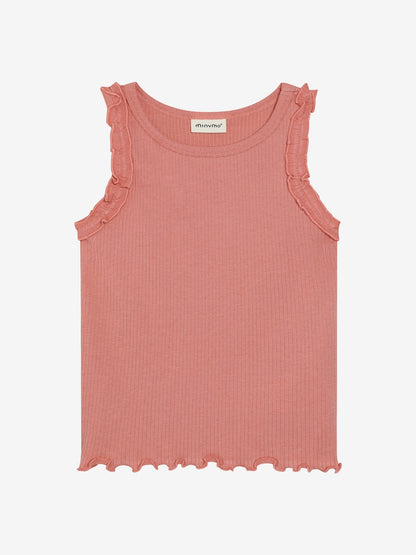 Rosa Ripp Top für Kinder von Minymo aus Baumwolle mit TENCEL im Bärechind Kinderladen Winterthur Zürich Schweiz