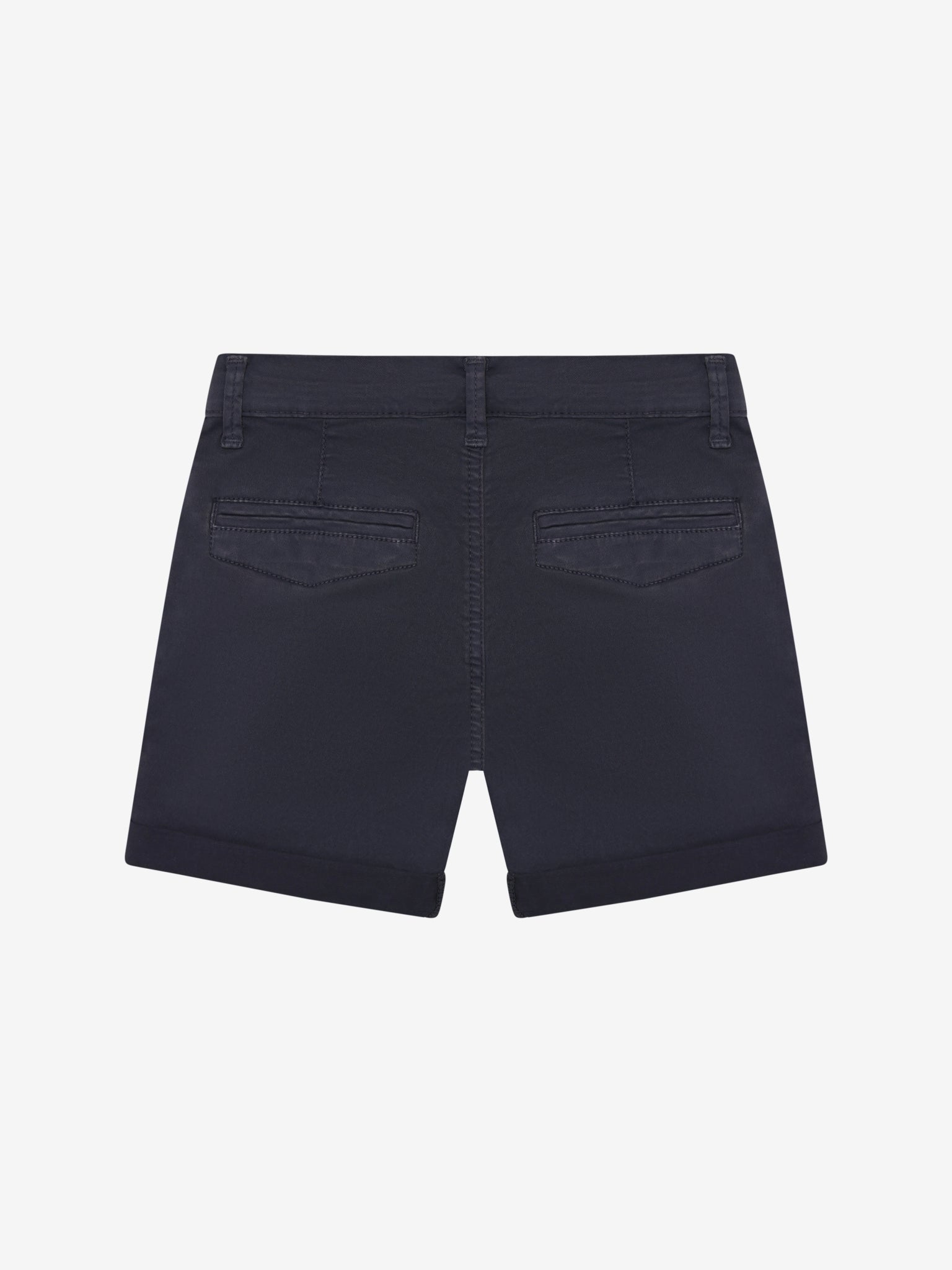 Navy Kinder Shorts aus Twill Baumwolle Rückseite von Minymo im Bärechind Kinderladen Winterthur Zürich Schweiz