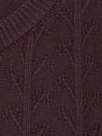 Minymo Strickjacke in Huckleberry, Detailansicht Zopfmuster