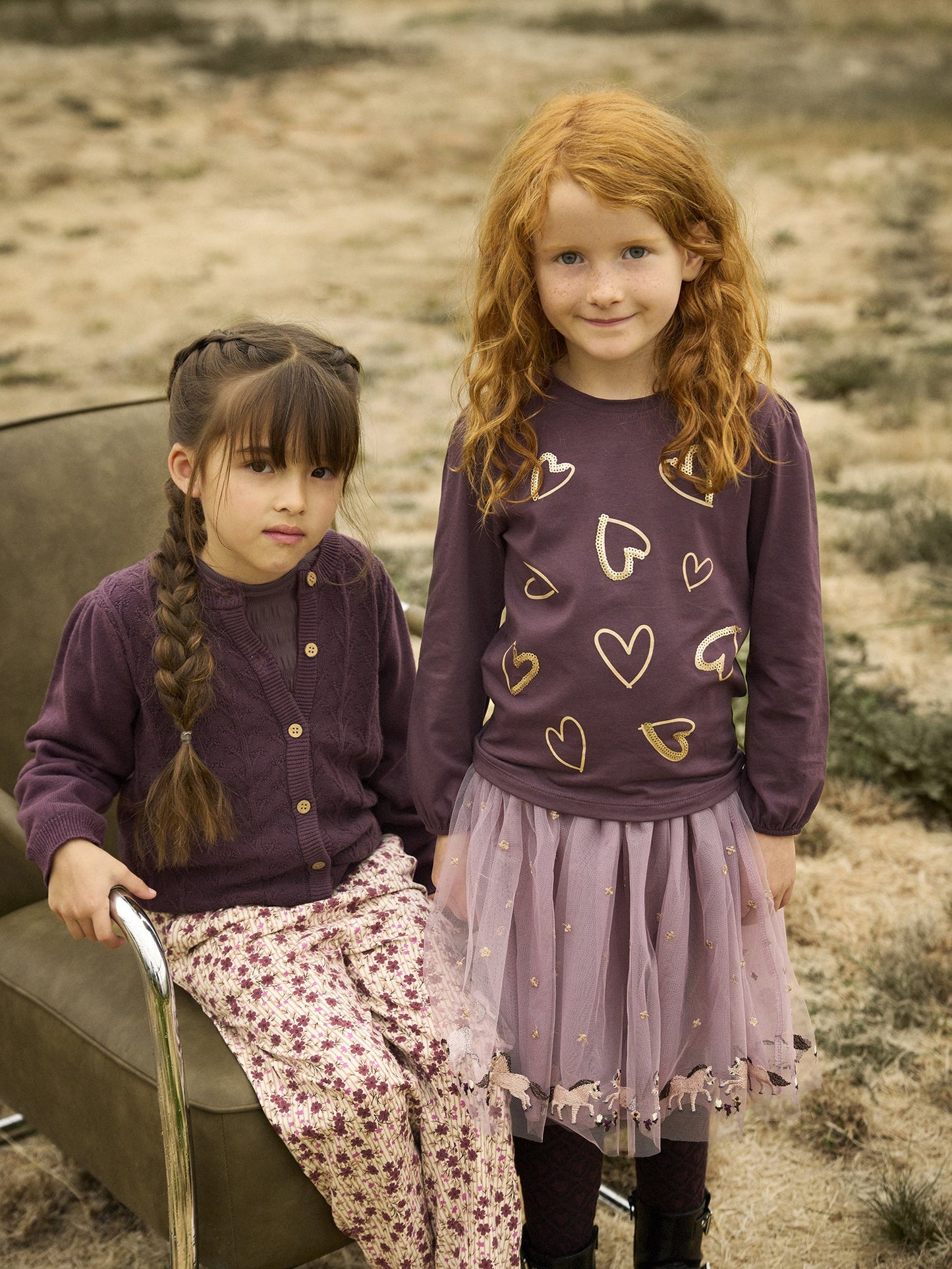 Kinder tragen Minymo Strickjacke in Huckleberry