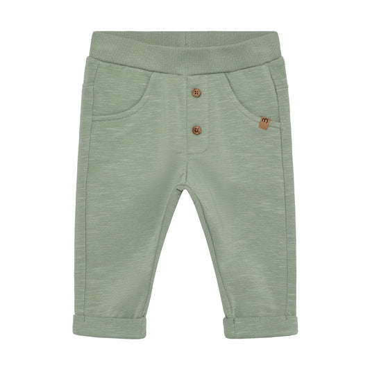 Grüne MINYMO Sweat Hose aus Bio-Baumwolle für Babys, erhältlich bei Bärechind in Winterthur, Zürich, Schweiz
