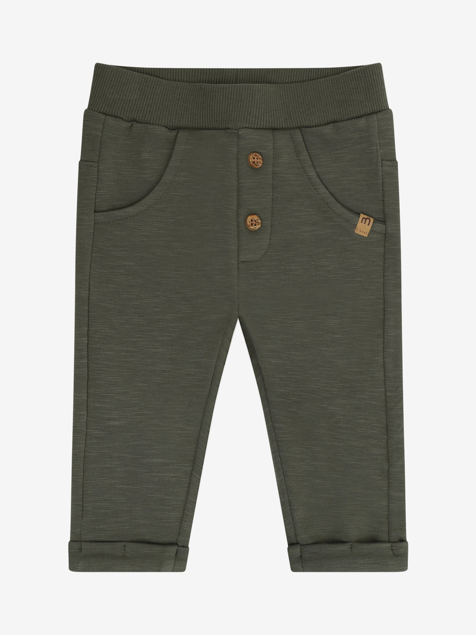 Minymo Sweathose Baby Beetle Vorderansicht mit Taschen und Knöpfen