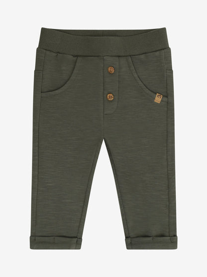 Minymo Sweathose Baby Beetle Vorderansicht mit Taschen und Knöpfen