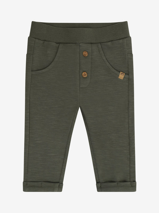 Minymo Sweathose Baby Beetle Vorderansicht mit Taschen und Knöpfen