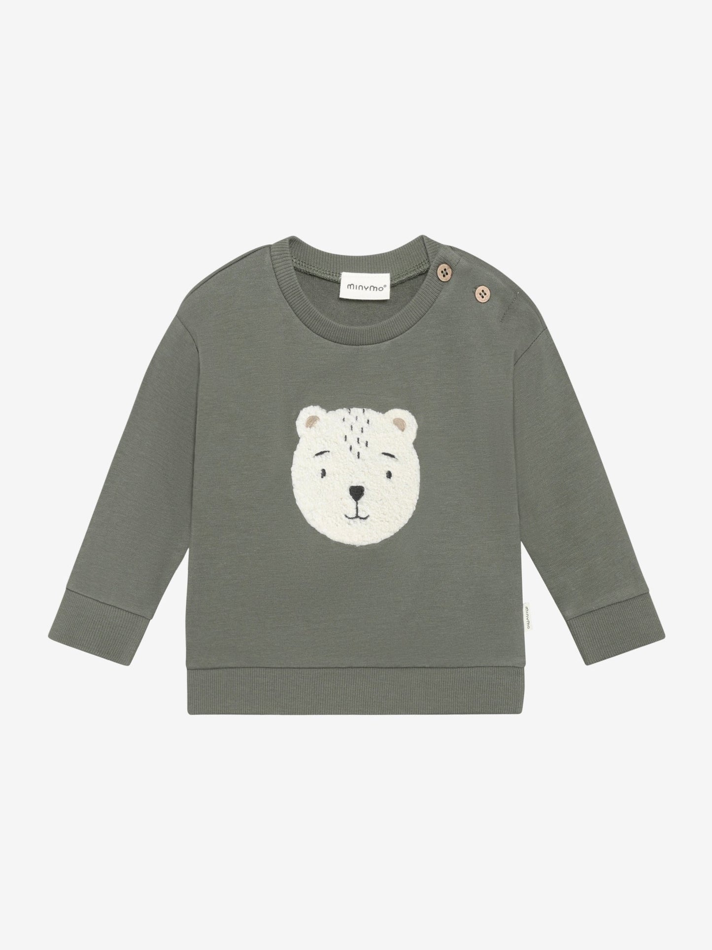 Minymo Sweatshirt in Beetle mit Eisbär Motiv, Frontansicht