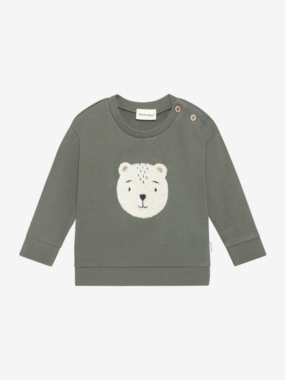 Minymo Sweatshirt in Beetle mit Eisbär Motiv, Frontansicht