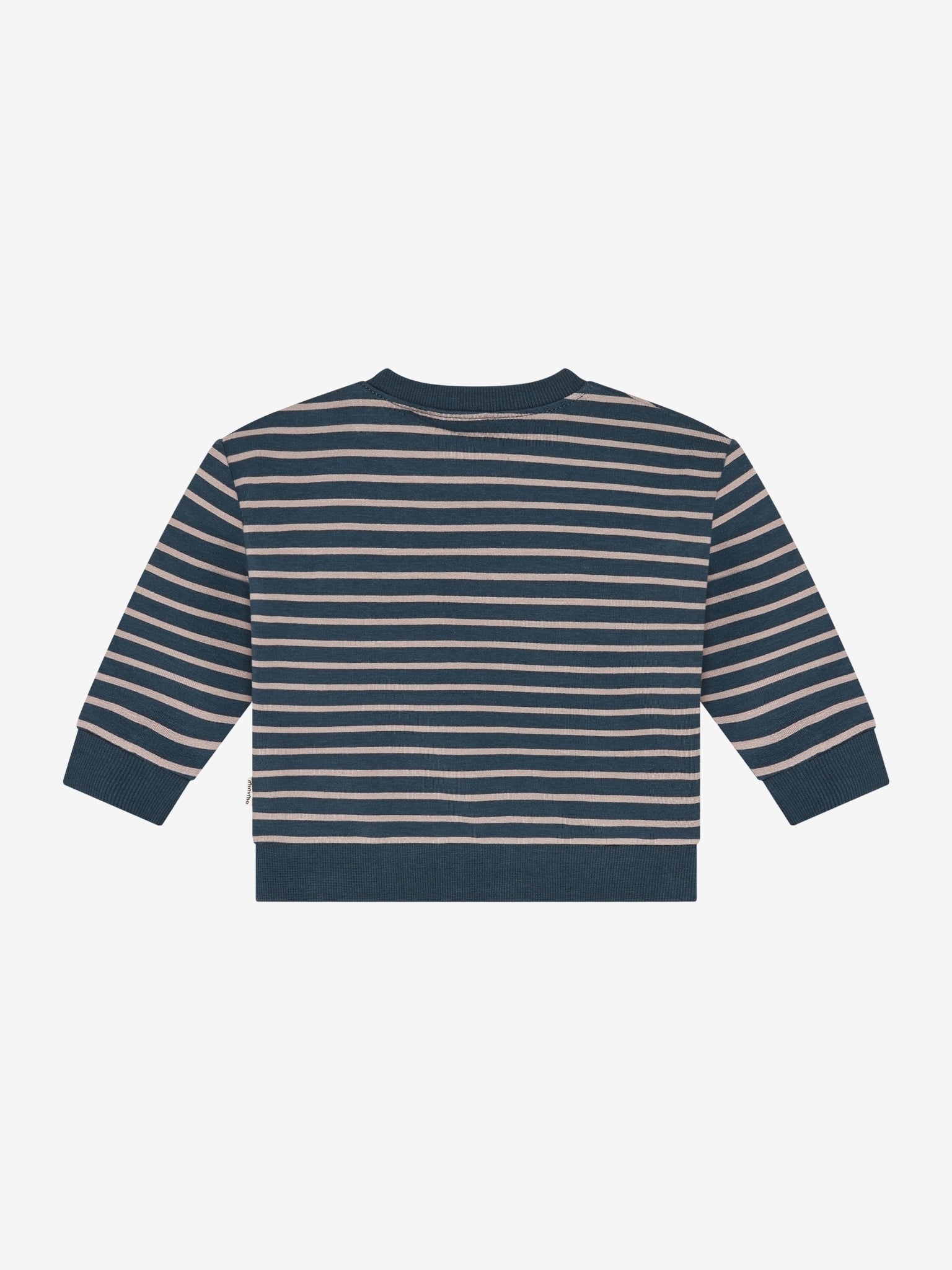 Minymo Sweatshirt gestreift in Midnight Navy, Rückansicht