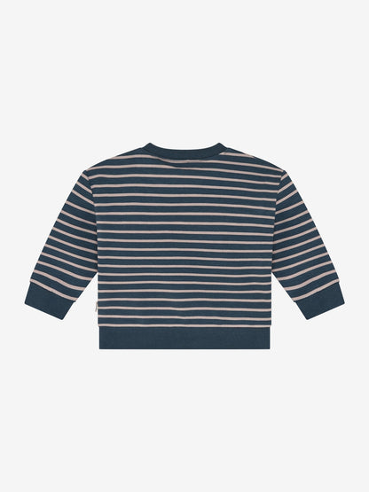 Minymo Sweatshirt gestreift in Midnight Navy, Rückansicht