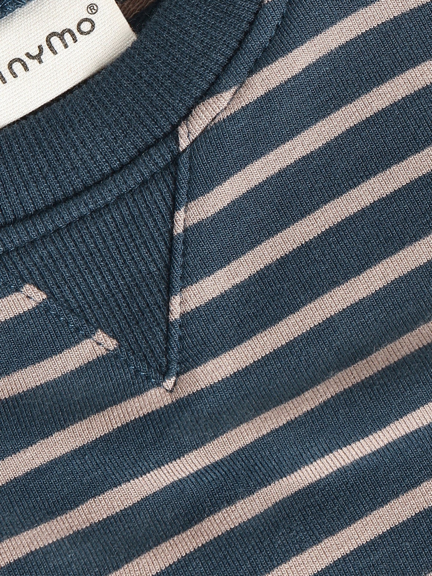 Minymo Sweatshirt gestreift in Midnight Navy, Detailansicht Kragen