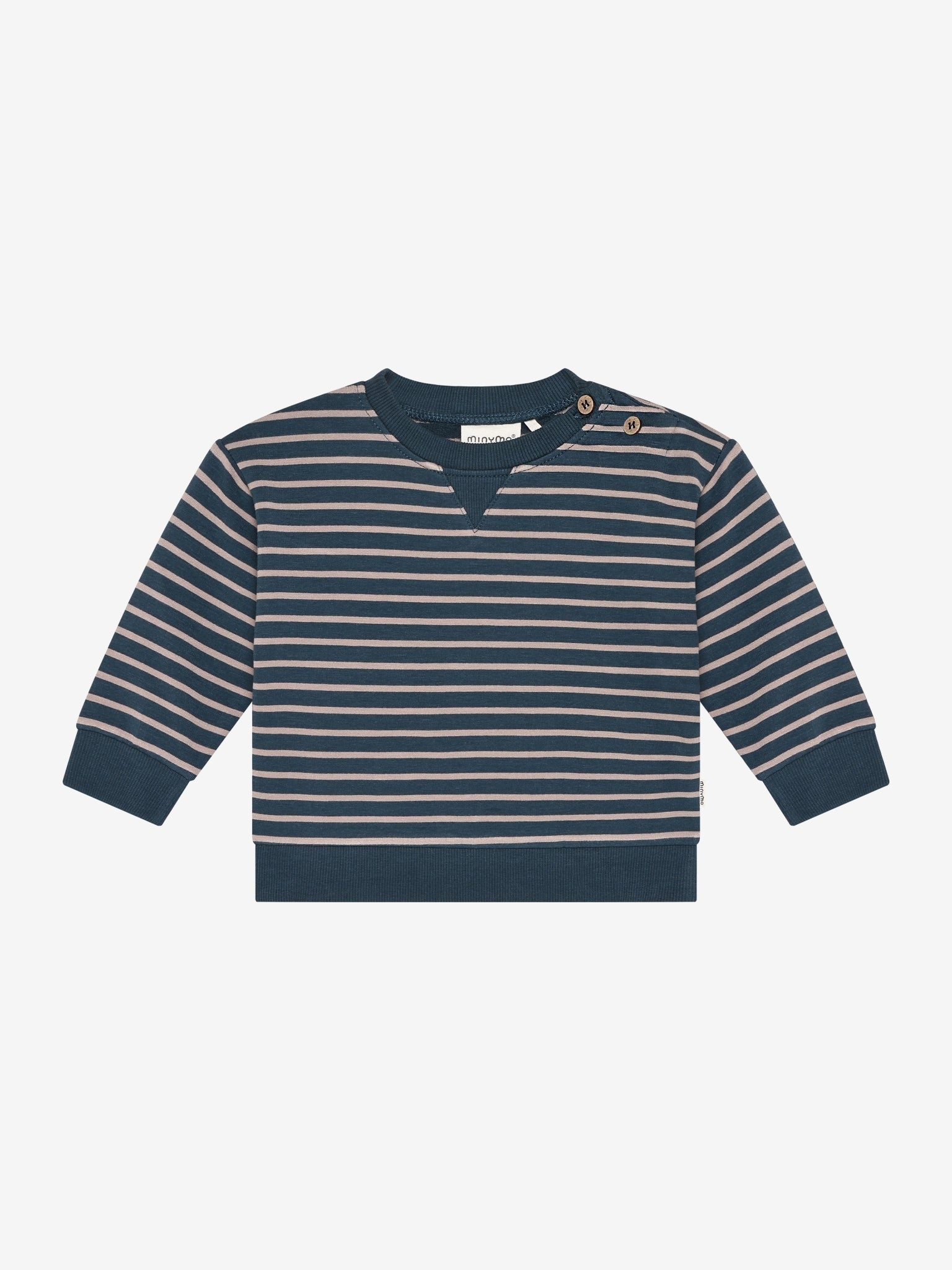 Minymo Sweatshirt gestreift in Midnight Navy, Frontansicht