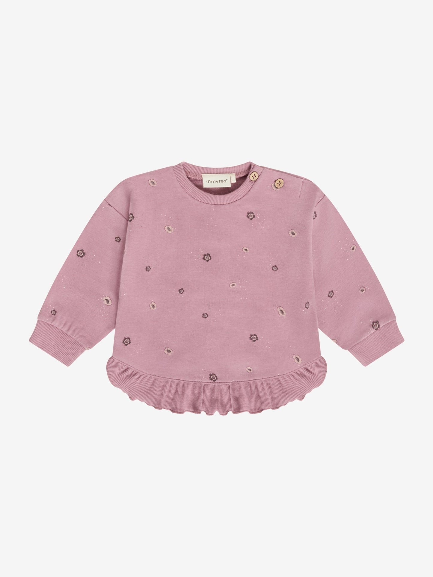 Minymo Sweatshirt in Nostalgia Rose mit Blumenprint, Frontansicht