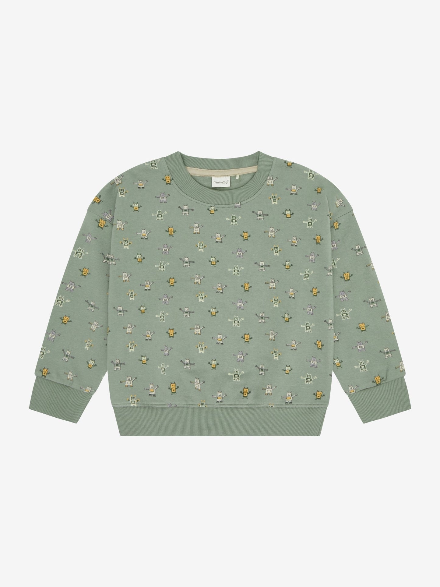 Minymo Sweatshirt Shadow Vorderansicht mit Roboterprint